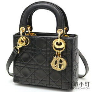 Dior Lady Classic Handbag Cannage Stitch Black Lambskin Shoulder Bag LADYDIOR